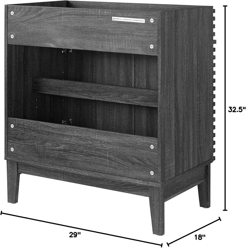 Modway Render 30' Bathroom Vanity in Charcoal - Sink Basin Not Included