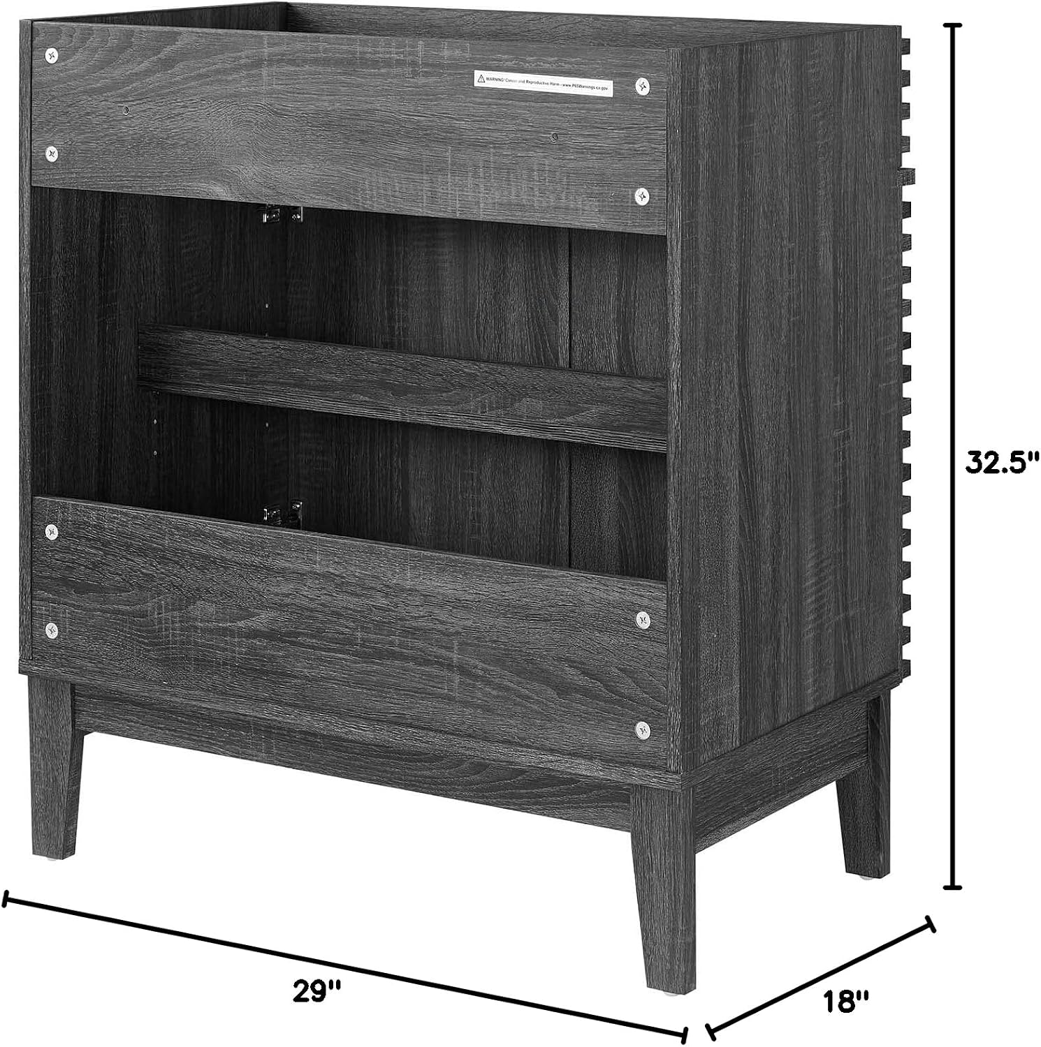 Modway Render 30' Bathroom Vanity in Charcoal - Sink Basin Not Included