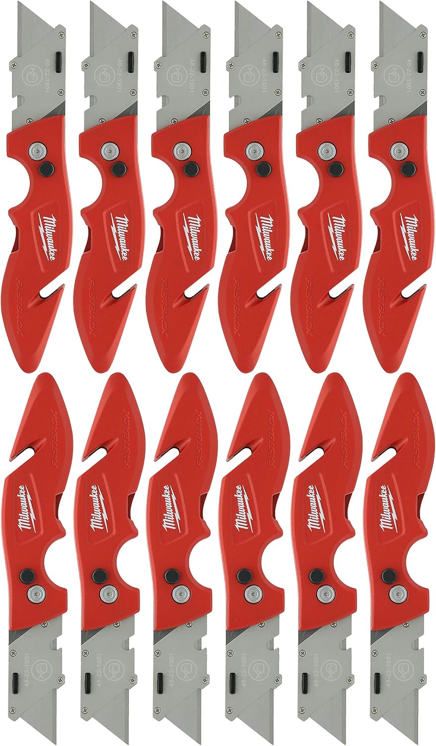 Milwaukee 48-22-1901 Fastback Utility Knife with Wire Stripping and Gut Hook (Pack of 12)