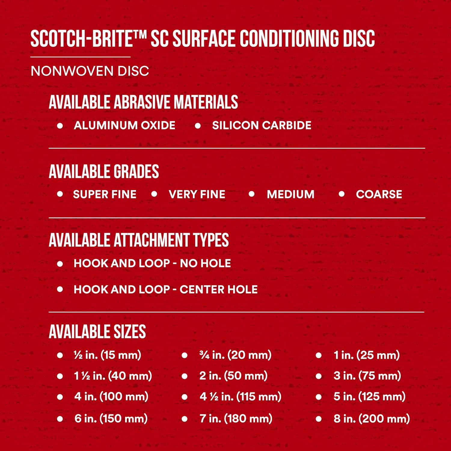 Scotch-Brite Surface Conditioning Disc, 6 in x NH A MED, 50 per case