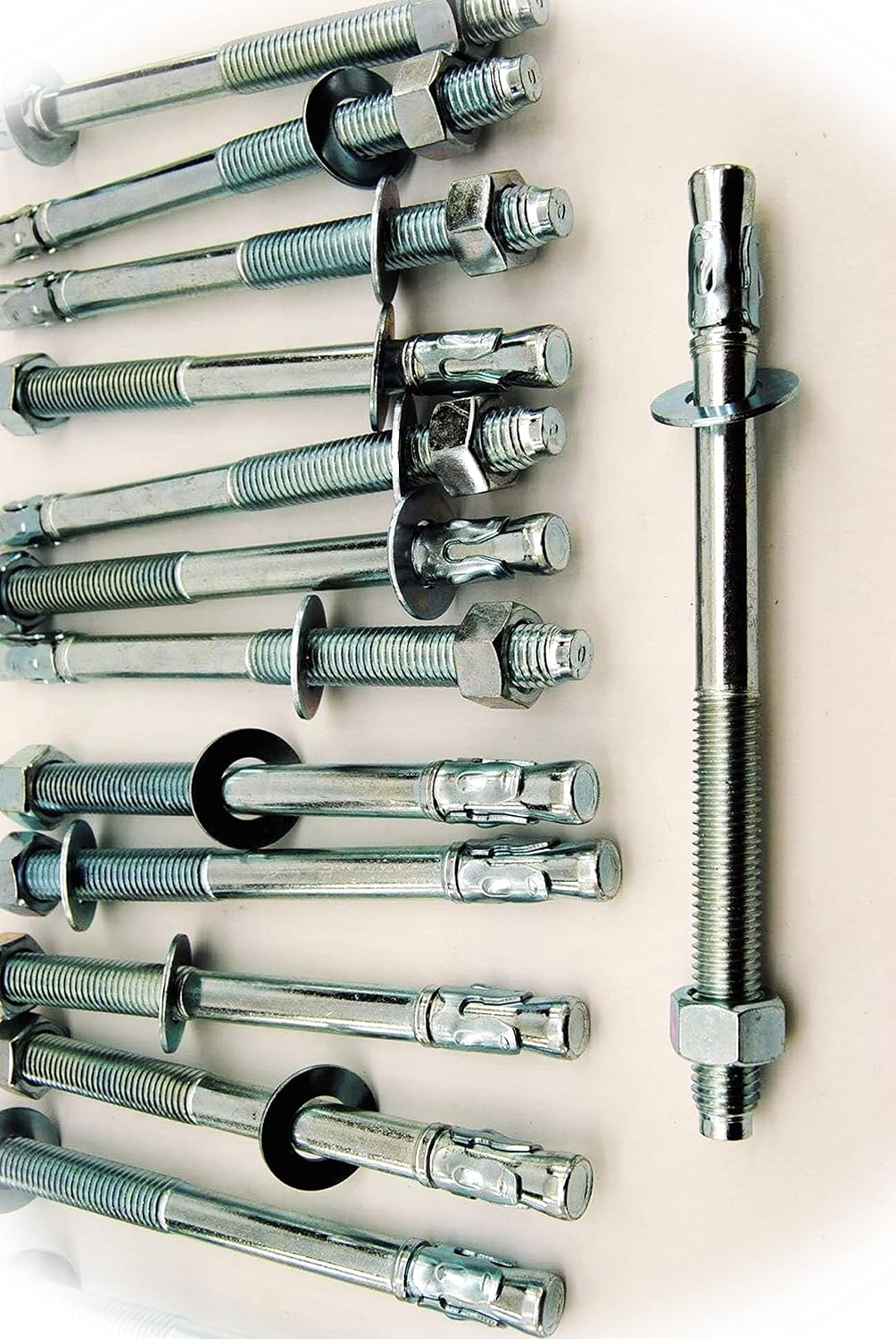 New Pack of (10) Concrete Wedge Anchor Bolts 5/8 x 8-1/2 Includes Nuts & Washers Multi-Purpose Comprehensive Hardware Fastener Assortment Kit MoPNEM02968