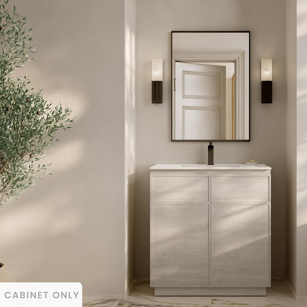 St. Tropez 36' Freestanding Bathroom Vanity Cabinet Without Top in White Oak