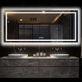 Antok 72x32 LED Bathroom Mirror with Lights, Backlit + Front Lit Vanity Mirror with CRI>90, Dimmable Anti-Fog Smart Mirror with Memory Function, 11 Color Temperatures, Shatterproof Tempered Glass, ETL