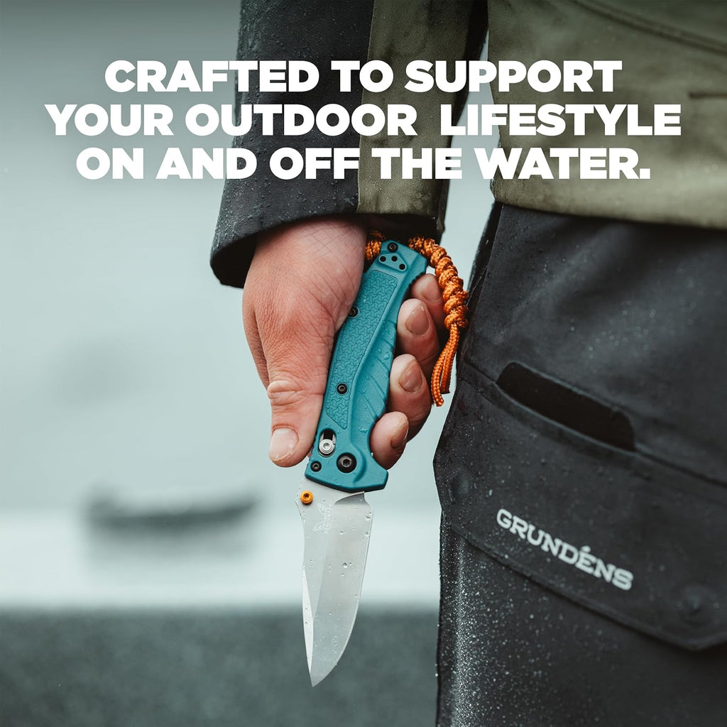 Benchmade - Adira Outdoor, Water, Fishing Knife, Plain Edge with Depth Blue Grivory Handle (18060)
