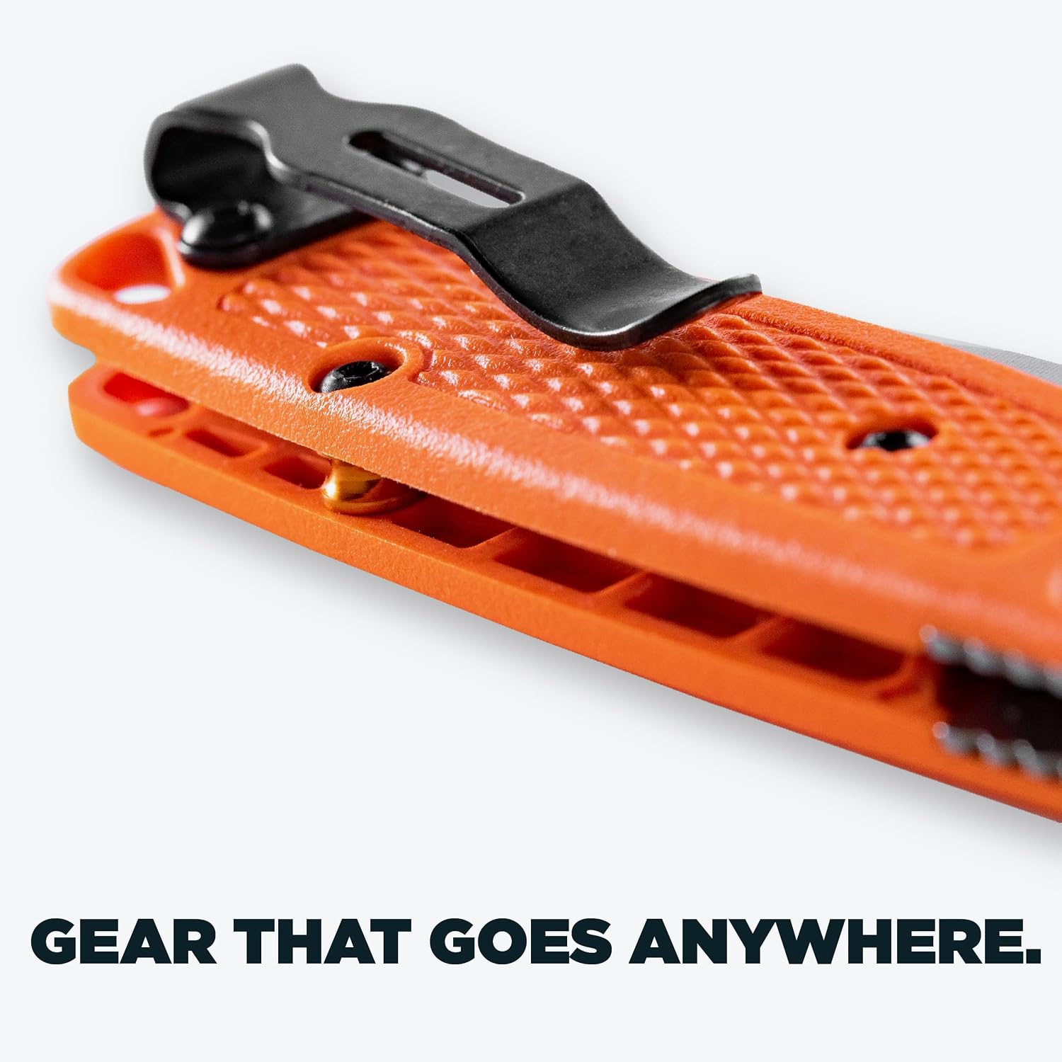 Benchmade - Mini Bugout, Outdoor, EDC Folding Knife, Drop-Point Blade with Orange Grivory Handle (533)