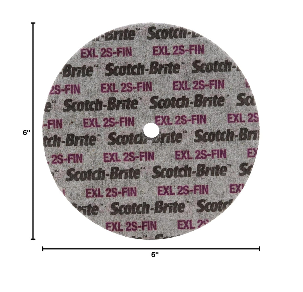 3M Scotch-Brite EXL Unitized Wheel, 6 in x 1 in x 1/2 in 2S FIN, 2 per case