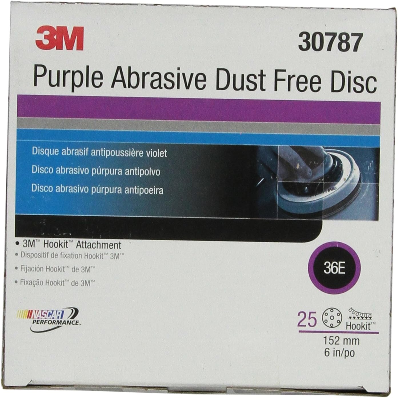 3M Purple Abrasive Disc D/F, 30787, 6 in, 36E, 25 discs per carton