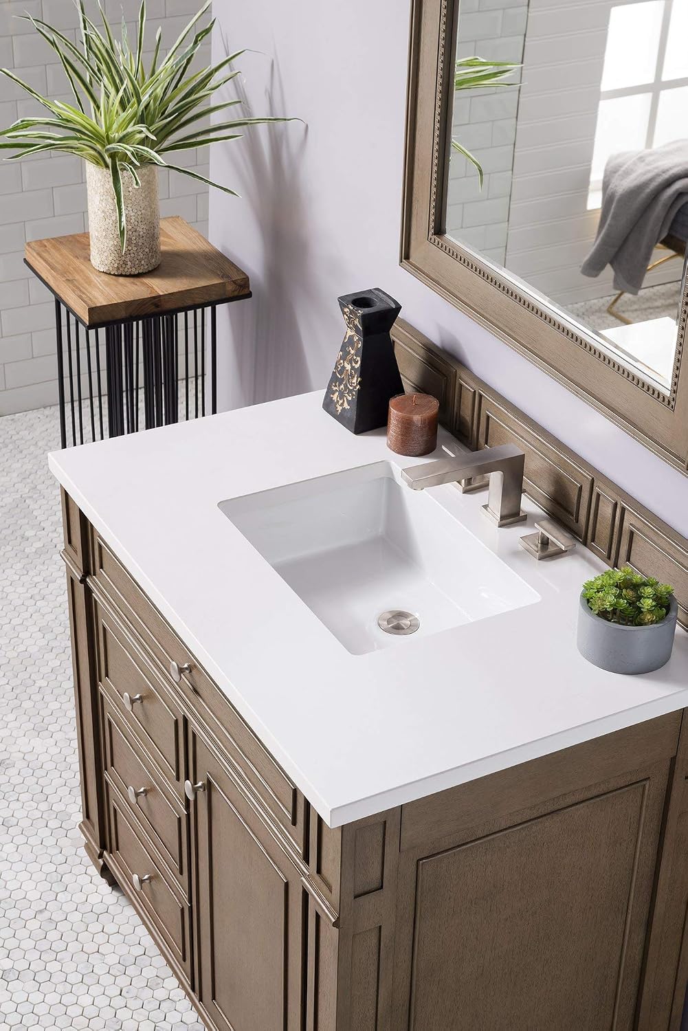James Martin Bristol 36' Single Bathroom Vanity in Whitewashed Walnut (Top Not Included)