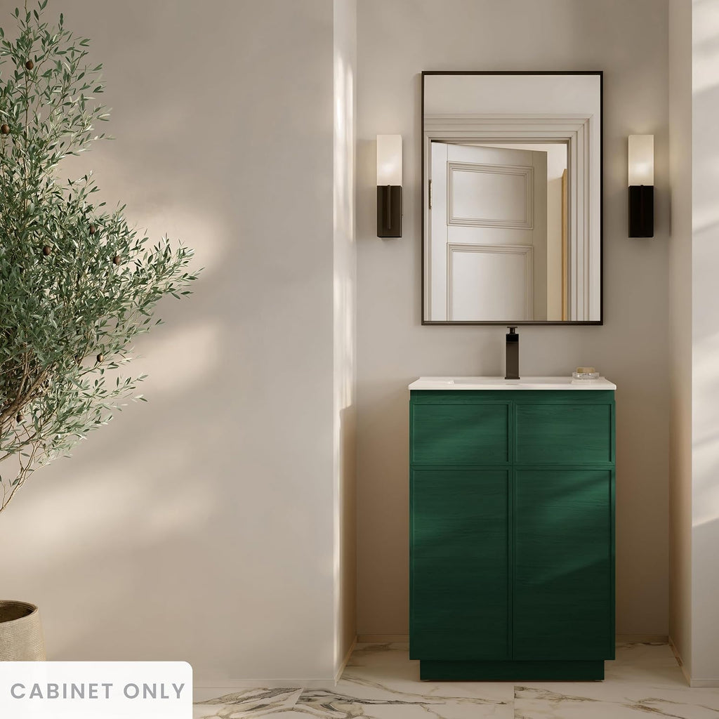 St. Tropez 24' Freestanding Bathroom Vanity Cabinet Without Top in Green Oak