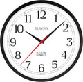 Bulova Precision Connect Wall Clock C5000, 12.5' | Black and White | Accurate Timekeeping | Modern Design | Battery Operated | WiFi Enabled