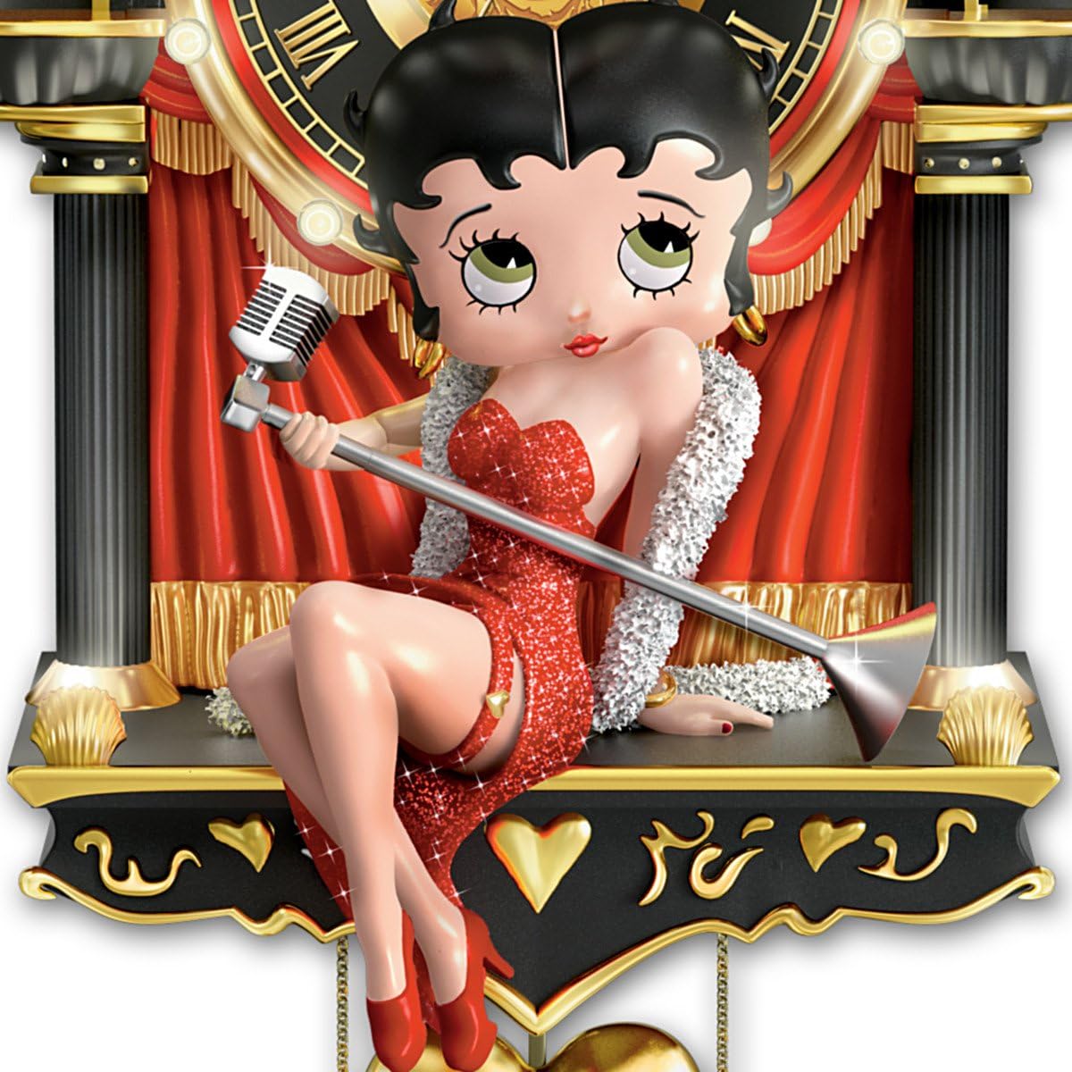 The Bradford Exchange Sculpted Betty Boop Cuckoo Clock with Lights and Sound