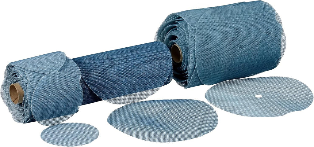 3M Blue Net Disc Roll 36426, 6 in, 320+ Grade, 100 Pack, Best in Class, Virtually Dust-Free, Abrasive Sheet Roll