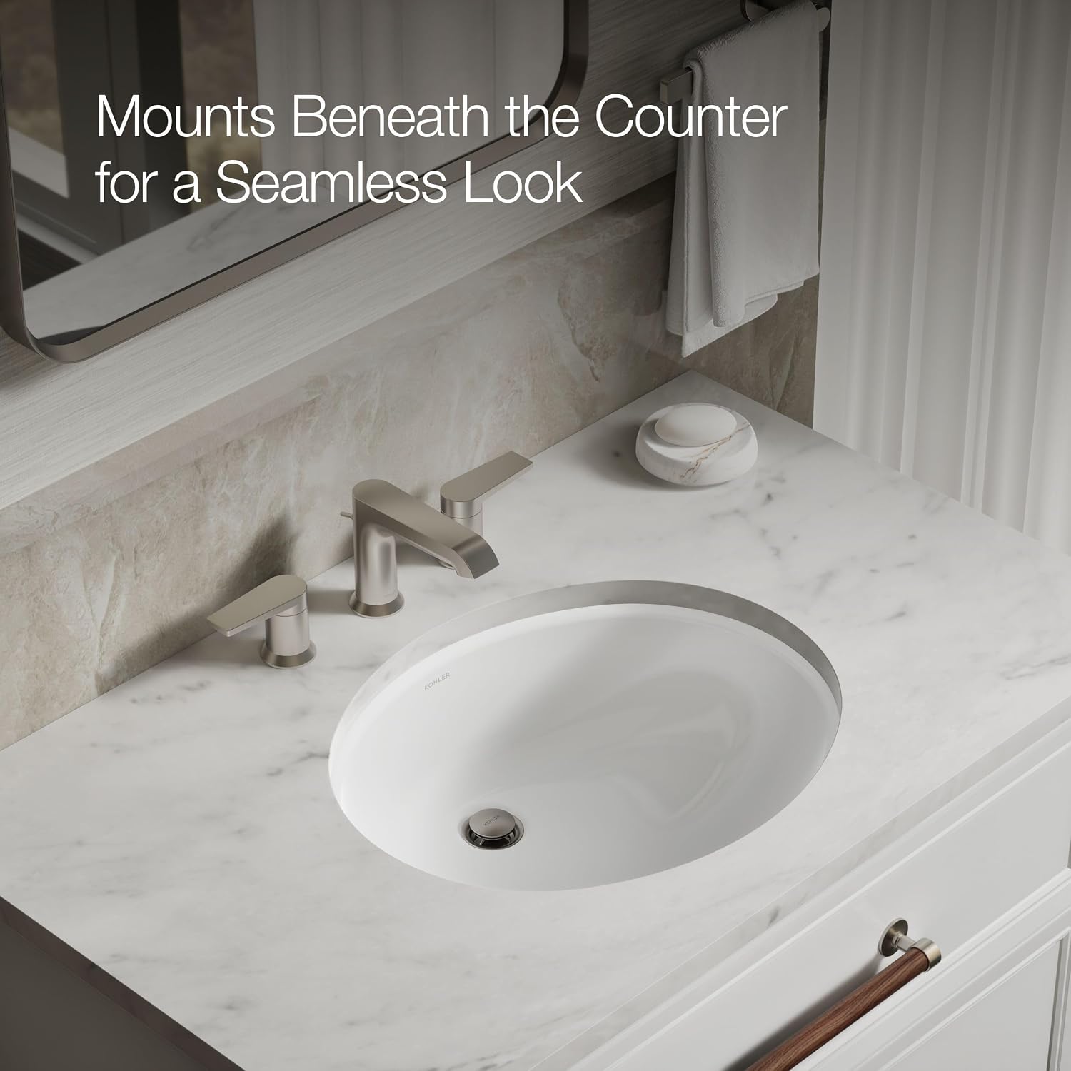 Caxton Oval 17' x 14' Undermount bathroom sink, White