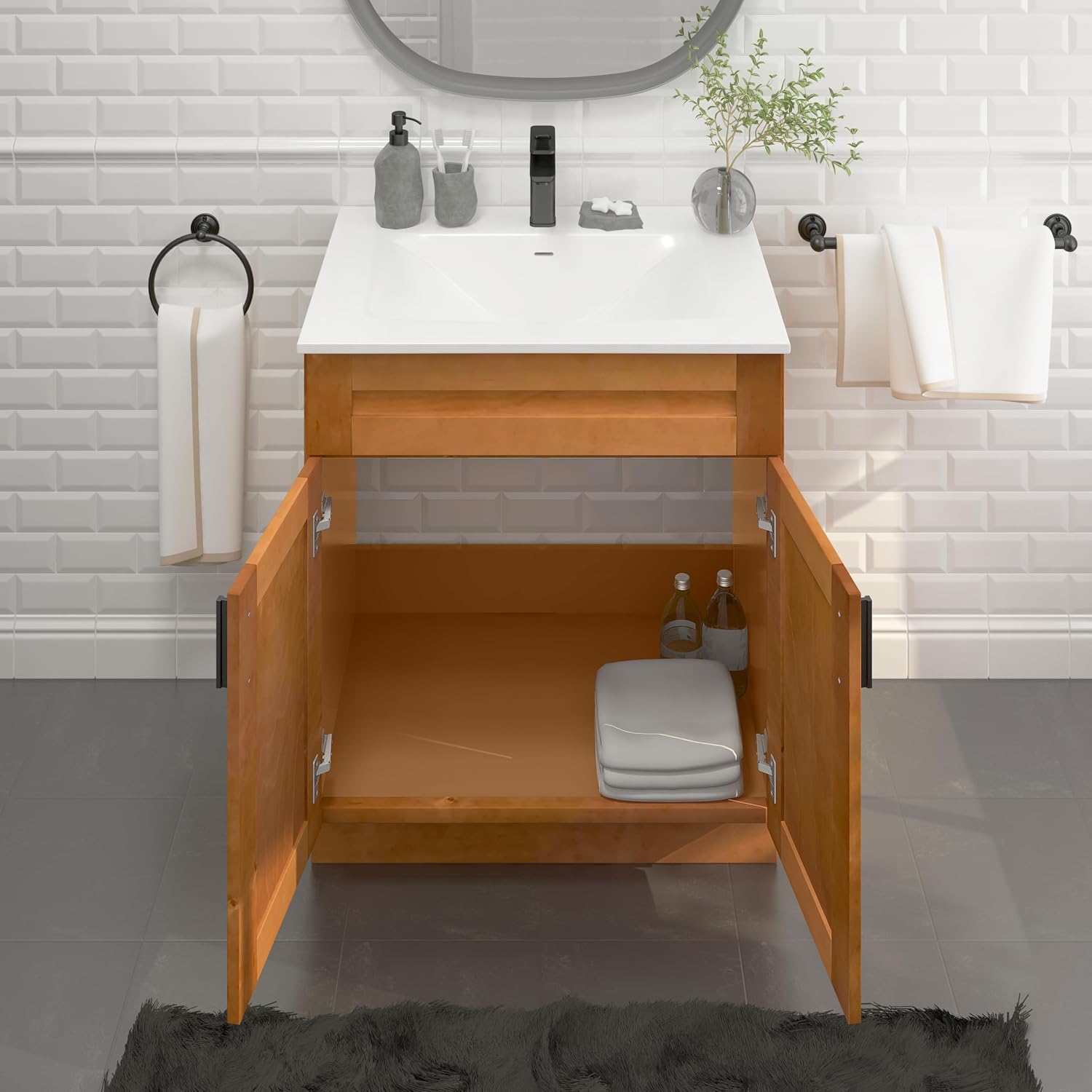 Maple Shaker Sink Base Bathroom Vanity 24'/30'/36' Width (30' Width)