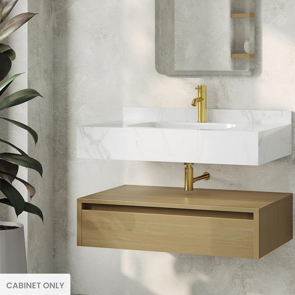 Swiss Madison Avancer 36' Wall-Mounted Bathroom Vanity Cabinet Without Top in Natural Oak