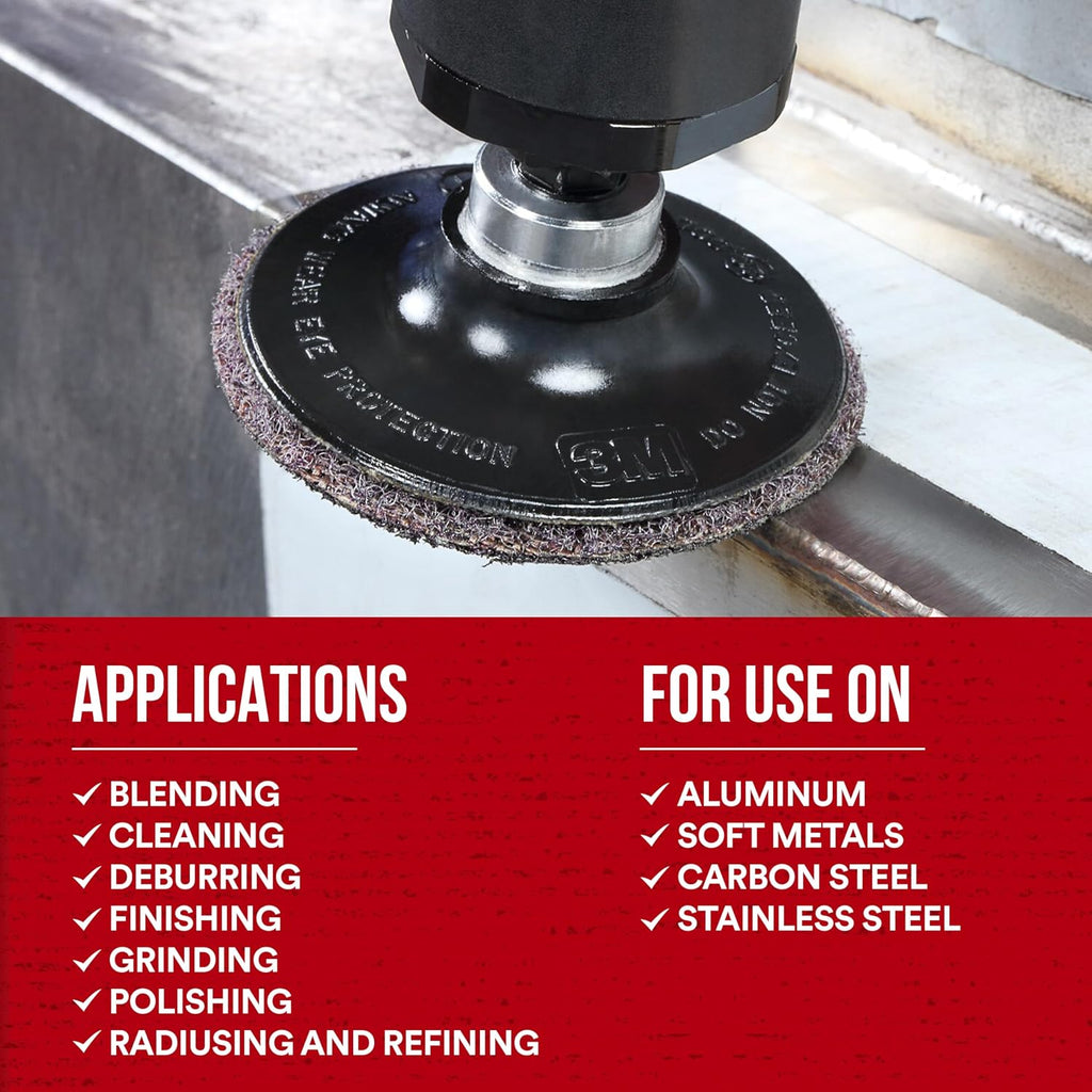 Scotch-Brite Roloc Precision Surface Conditioning Disc, PN-DS, Very Fine, TS, 1 in, Pack of 200, General Purpose Discs for Cleaning, Blending, Deburring, Finishing on Aluminum, Soft Metals