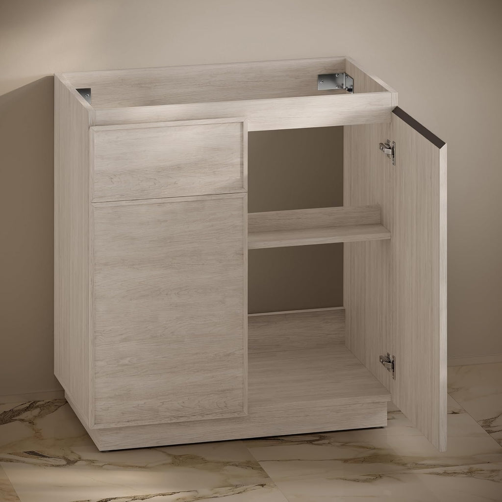 St. Tropez 36' Freestanding Bathroom Vanity Cabinet Without Top in White Oak