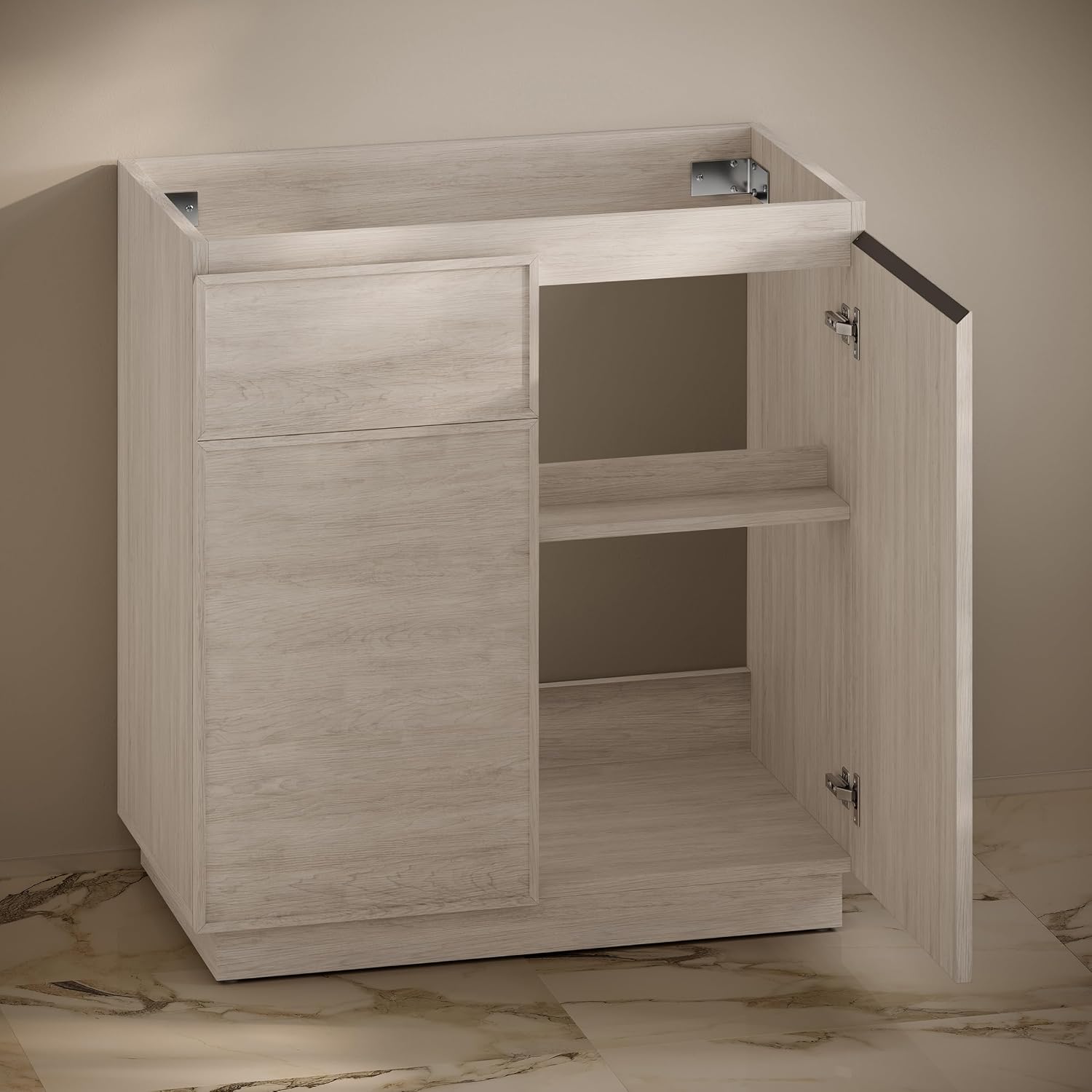 St. Tropez 36' Freestanding Bathroom Vanity Cabinet Without Top in White Oak