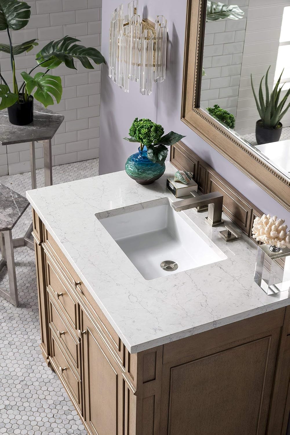 James Martin Bristol 36' Single Bathroom Vanity in Whitewashed Walnut (Top Not Included)