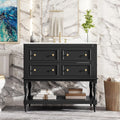 Virubi 36'' Bathroom Vanity with Single Sink, Freestanding Sink Cabinet with 4 Drawers and Open Shelf, Solid Wood Frame Bathroom Storage Cabinet
