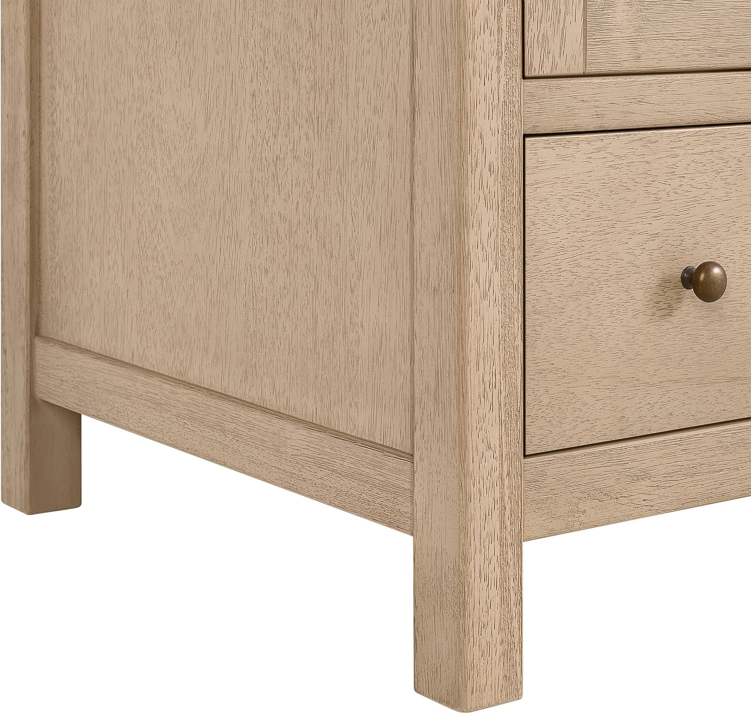 Alaterre Furniture Lucca Bathroom Vanity - Freestanding Cabinet Without Sink - 36 Inch Wood Bathroom Vanity with Large Drawer and Soft-Close Doors - Under Sink Cabinet Only (Natural)