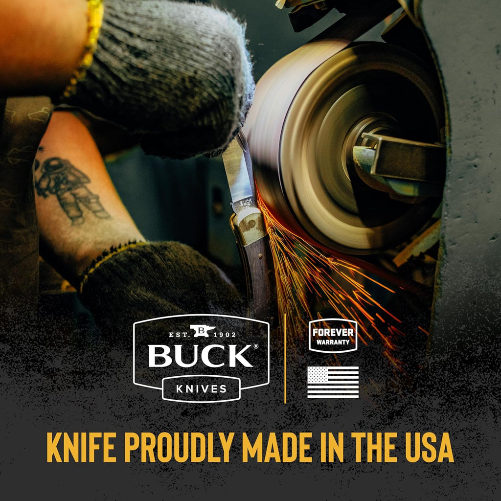 Buck Knives 790 Mini Range Pro Folding Pocket Knife, EDC Knife, 2-5/8' Drop Point Blade, 154CM Stainless Steel, Lightweight Glass-Filled Nylon Handle, Made in the USA, Black, 1.9 oz