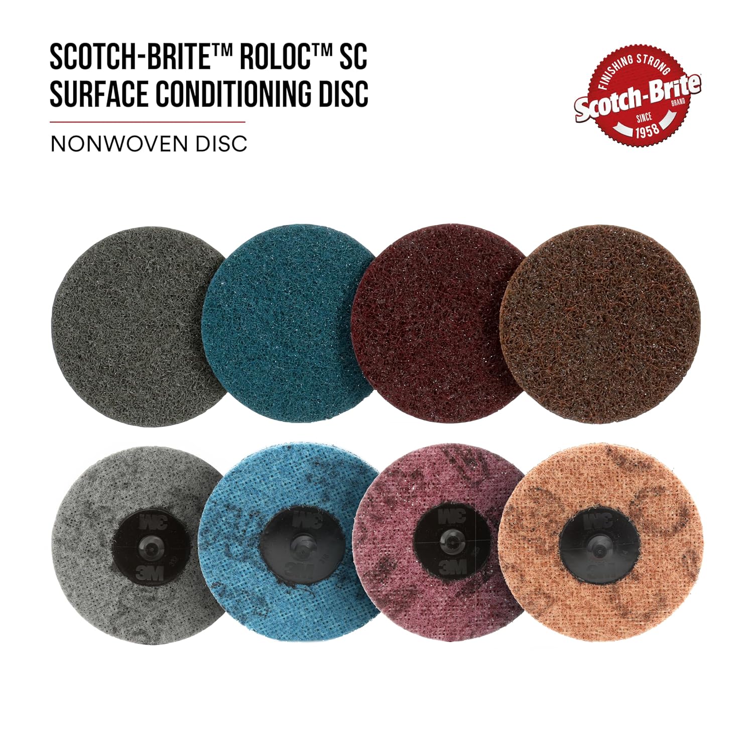 3M Scotch-Brite Roloc Surface Conditioning Disc, TR 07516, 2 in x NH S SFN, 25 per Carton (Pack of 4)
