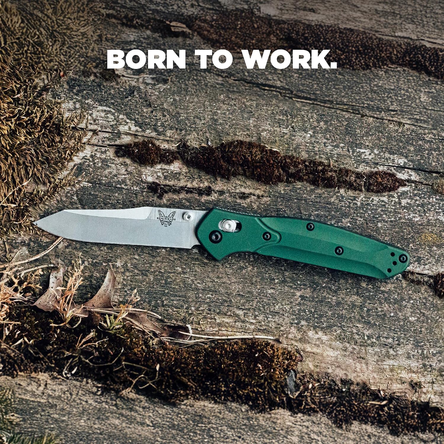 Benchmade - Osborne, Every Day, Outdoor, Folding Knife, Reverse Tanto Blade with Green 6061-T6 Aluminum Handle (940)