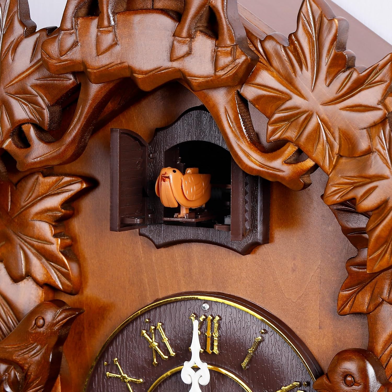 Kendal Vintage Cuckoo Clocks, Large Handcrafted Wood Cuckoo Clock and Swinging Pendulum Wall Clock Traditional, Wooden Decorative,Modern Wall Clock Cuckoo Clock MX015-1