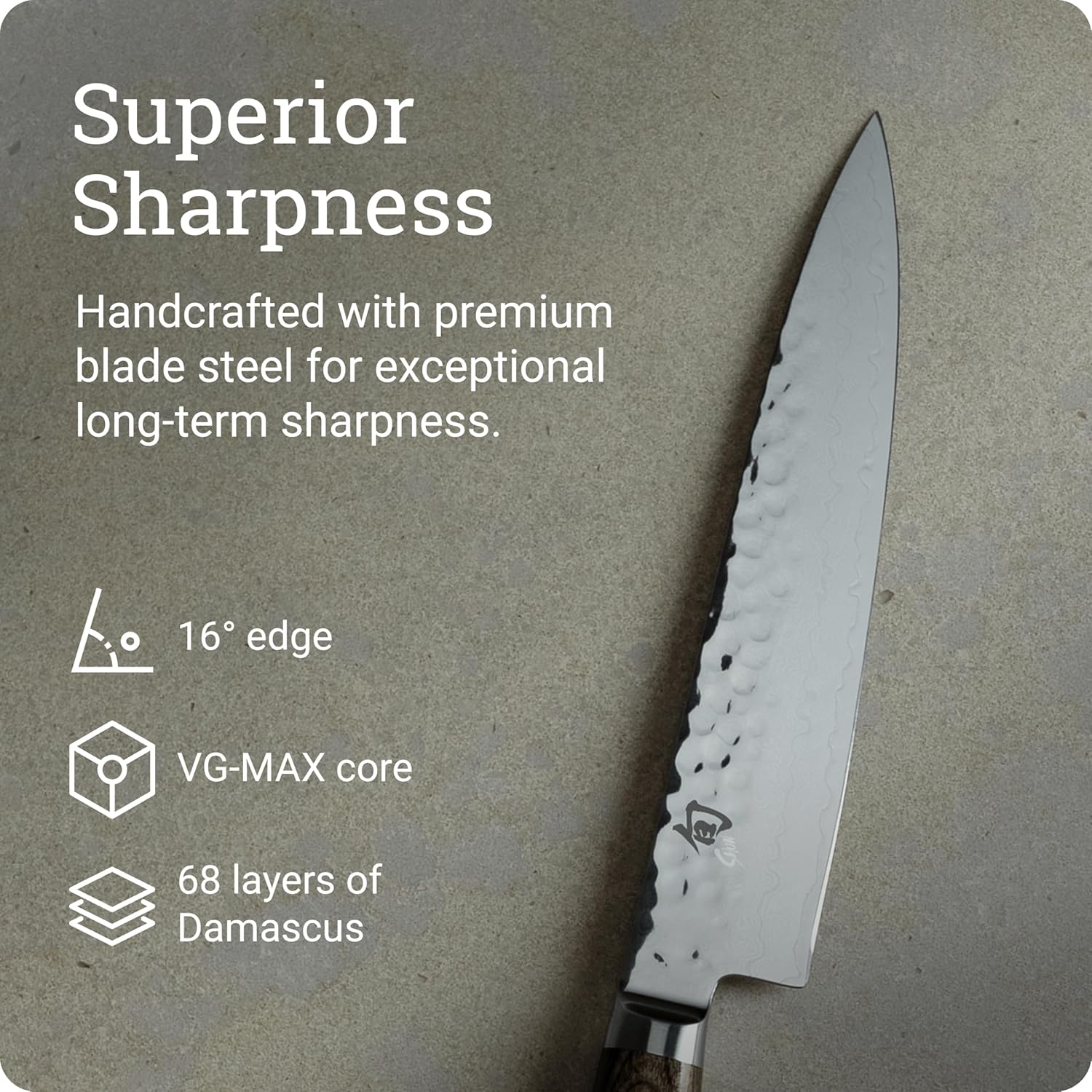 Shun Premier 6.5' Utility Knife, Handcrafted Japanese Knife, VG-MAX Core with Damascus Stainless Steel Cladding, Pakkawood Handle, Precision and Sharpness for Professional and Home Chefs