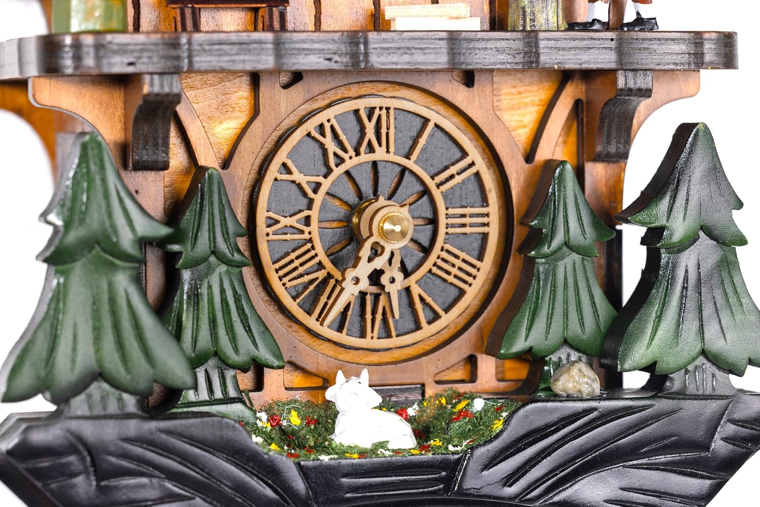 Cuckoo Clock, Black Forest Style Wooden Pendulum Quartz Wall Clock, Volume Control, Night Silent, Gift Package, Professional Service
