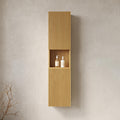 LKTART 59' Wall-Mounted Cabinet, Fluted Narrow Storage Cabinet with Door and Shelf, Side Cabinet for Small Spaces Bathroom Laundry