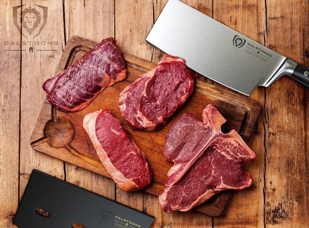 Dalstrong 7' Butcher Meat Cleaver Knife-Gladiator Series-Razor Sharp - Forged High Carbon German Steel Giftable Kitchen Knife - Black Handle-w/Sheath- NSF Certified