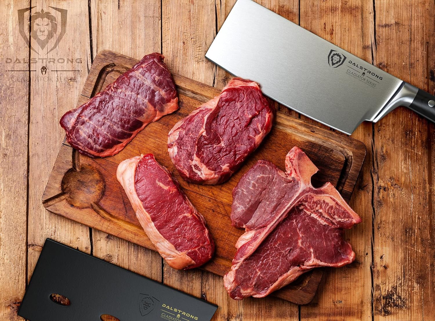 Dalstrong 7' Butcher Meat Cleaver Knife-Gladiator Series-Razor Sharp - Forged High Carbon German Steel Giftable Kitchen Knife - Black Handle-w/Sheath- NSF Certified