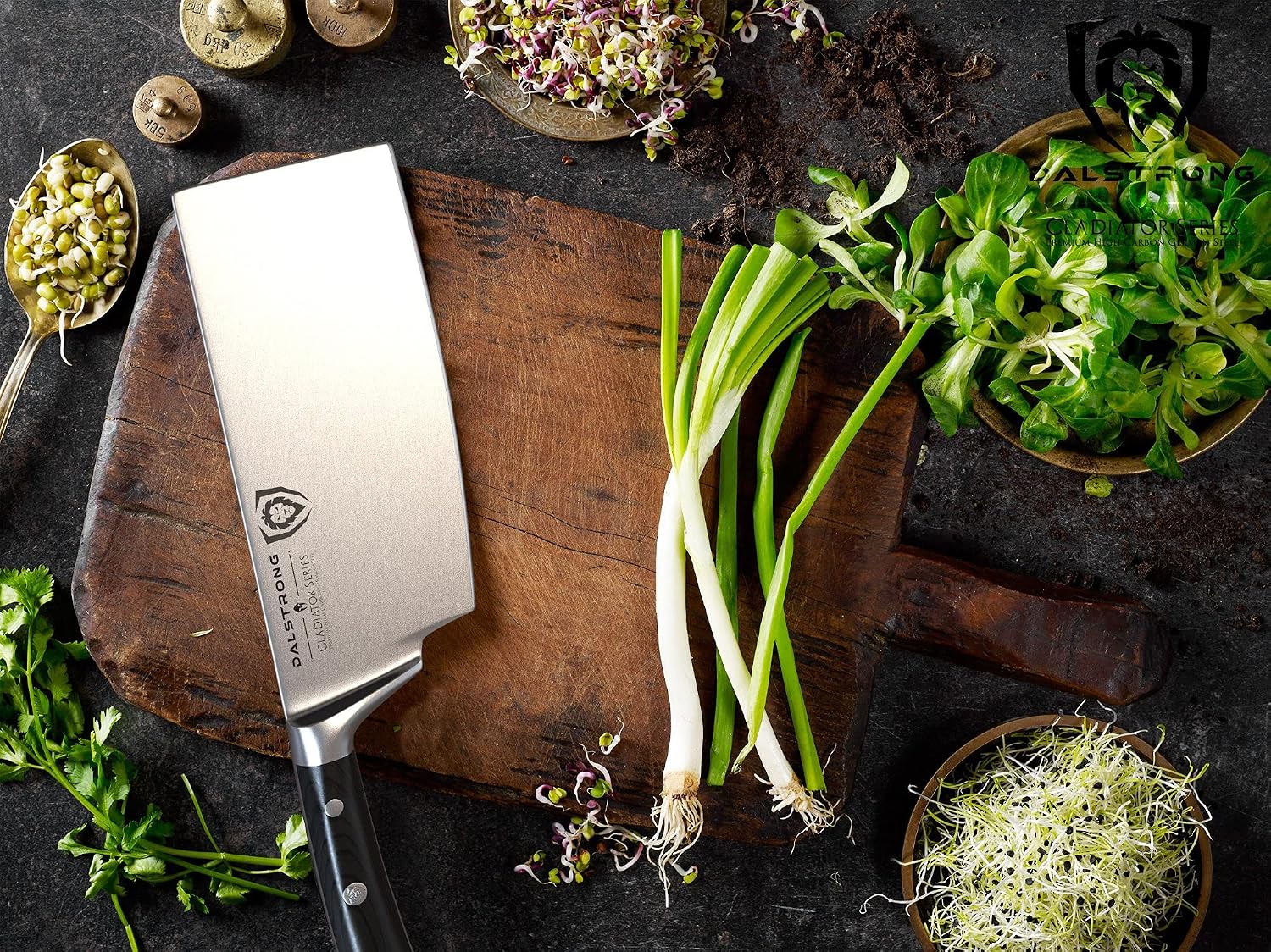 Dalstrong 7' Butcher Meat Cleaver Knife-Gladiator Series-Razor Sharp - Forged High Carbon German Steel Giftable Kitchen Knife - Black Handle-w/Sheath- NSF Certified