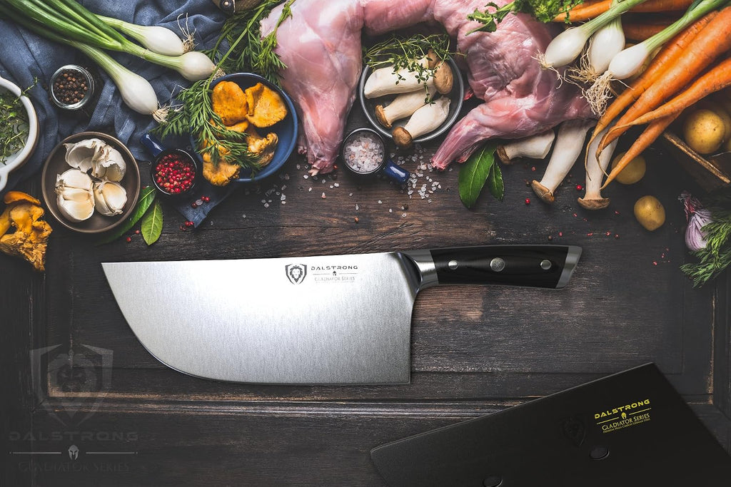 Dalstrong Meat Cleaver Knife-9'- Gladiator Series-'The Ravager'-Heavy Duty Butcher Kitchen Knife Gift-Forged High Carbon German Steel-BBQ, Meat Knife-w/Sheath-NSF Certified
