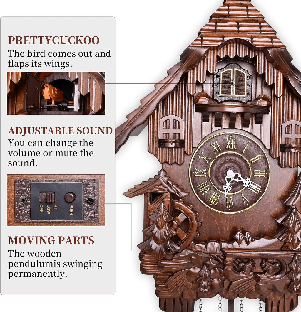 Kendal Cuckoo Clock Vintage Wall Clock Handcrafted Wood Cuckoo Clock Black Forest House Home Decor MX207C