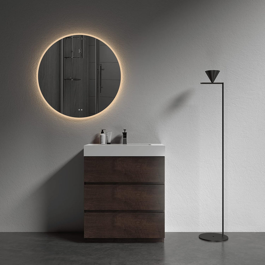 Alice 30 Inch Bathroom Vanity with Sink with Overflow, Large Storage Small Vanity for Modern Bathroom, One-Piece Sink Basin Minimalist Bathroom Sink Cabinet