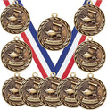 50 Pack of Academic Excellence Gold Medals Trophy Award with Neck Ribbons MA